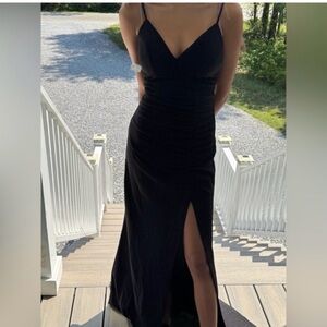 Love, Nickie Lew Black Maxi Dress with Slit